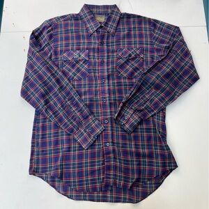 Vintage Country Touch Western plaid shirt, Men’s Large, blue / red